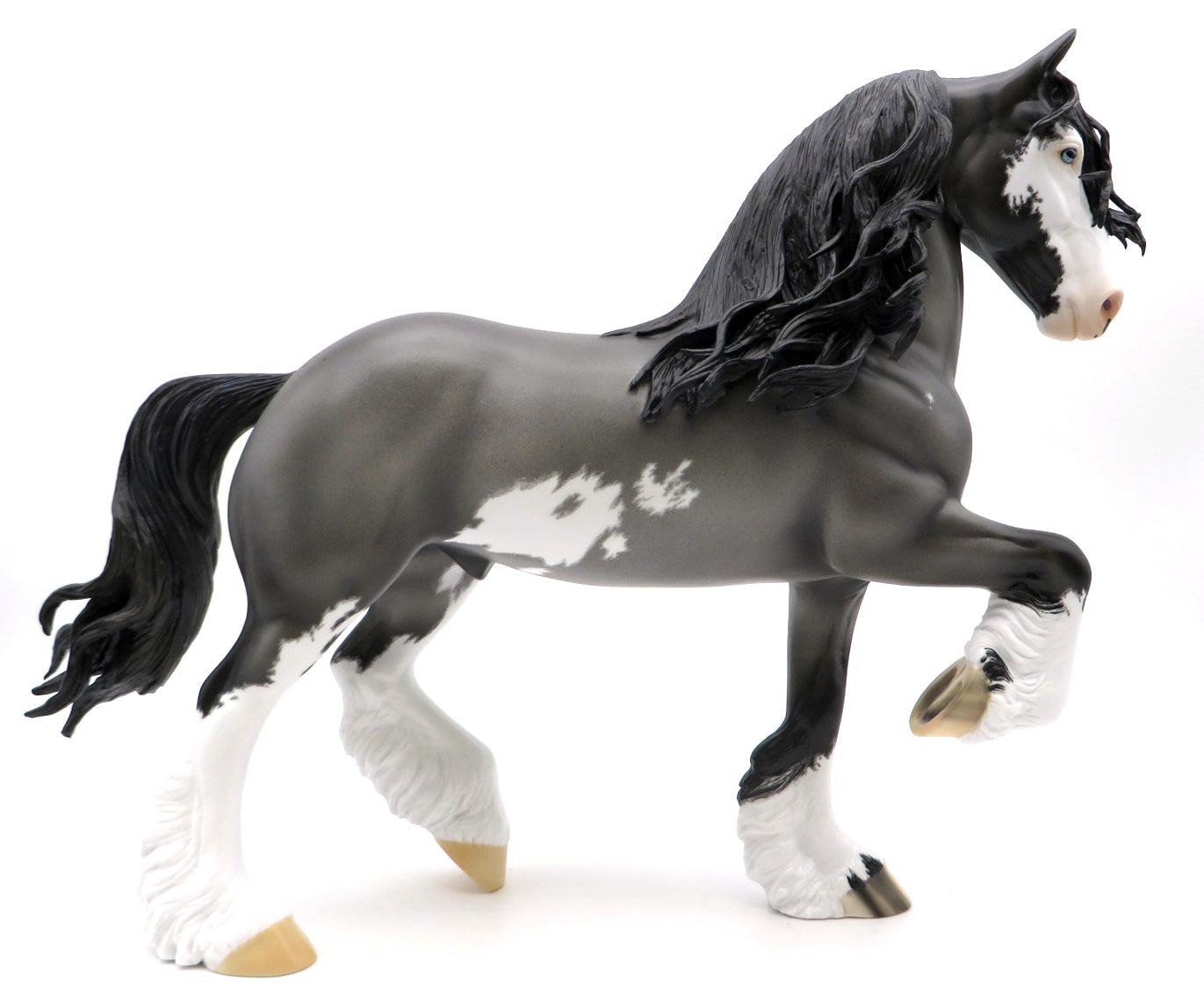 Smoke on the Water-OOAK Blue Roan Trotting Drafter Painted by Ellen Robbins 2/7/22