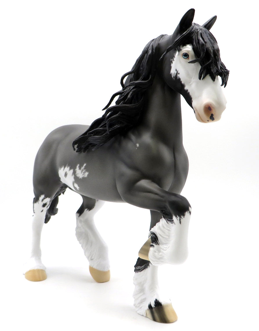 Smoke on the Water-OOAK Blue Roan Trotting Drafter Painted by Ellen Robbins 2/7/22