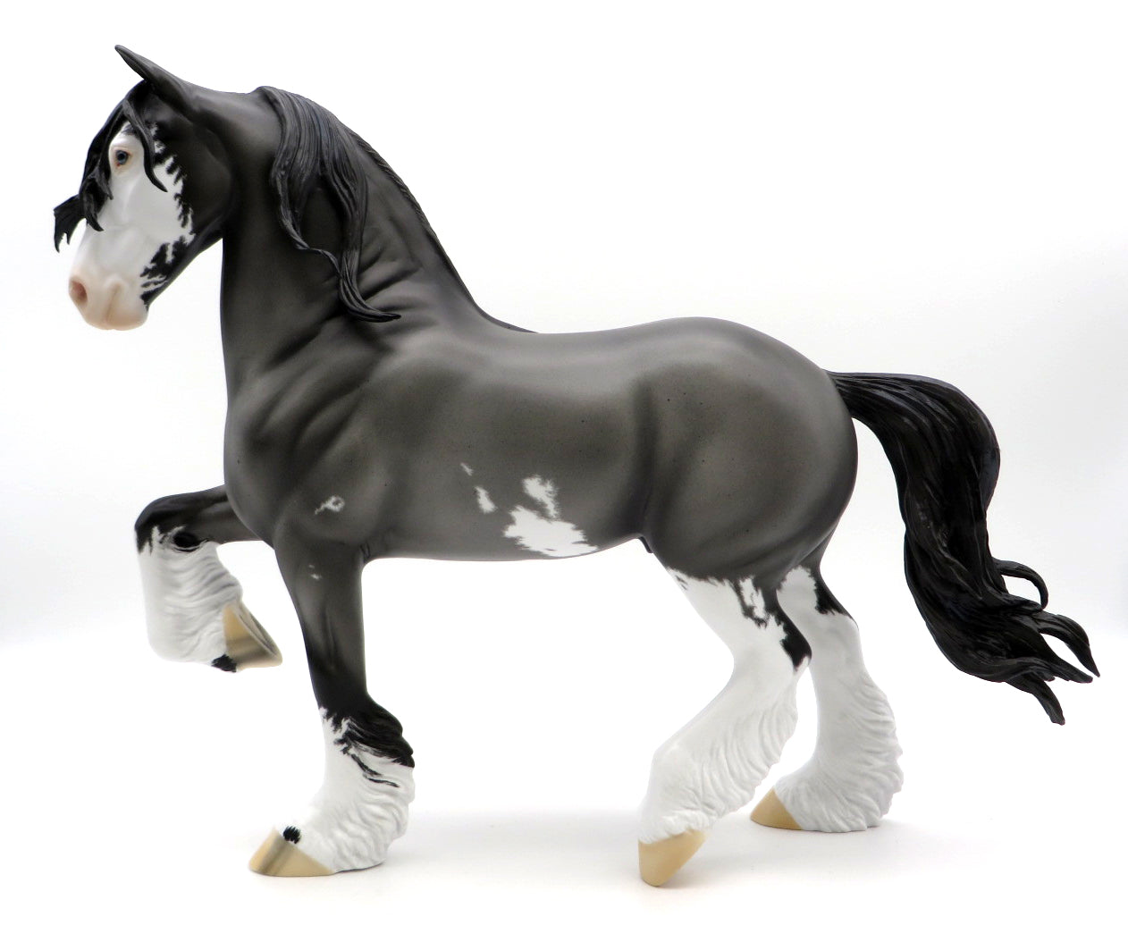 Smoke on the Water-OOAK Blue Roan Trotting Drafter Painted by Ellen Robbins 2/7/22