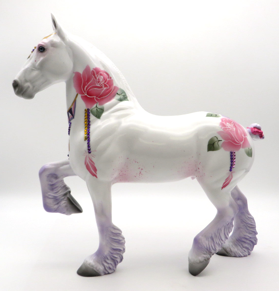 Send Roses-OOAK Deco Trotting Drafter Painted by Dawn Quick 2/7/22