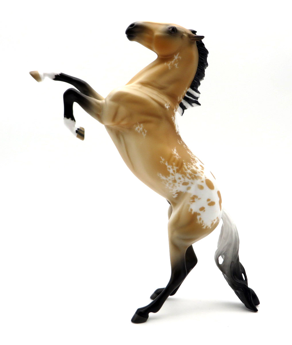 Touchdown - OOAK Buckskin Appaloosa Rearing Pebble