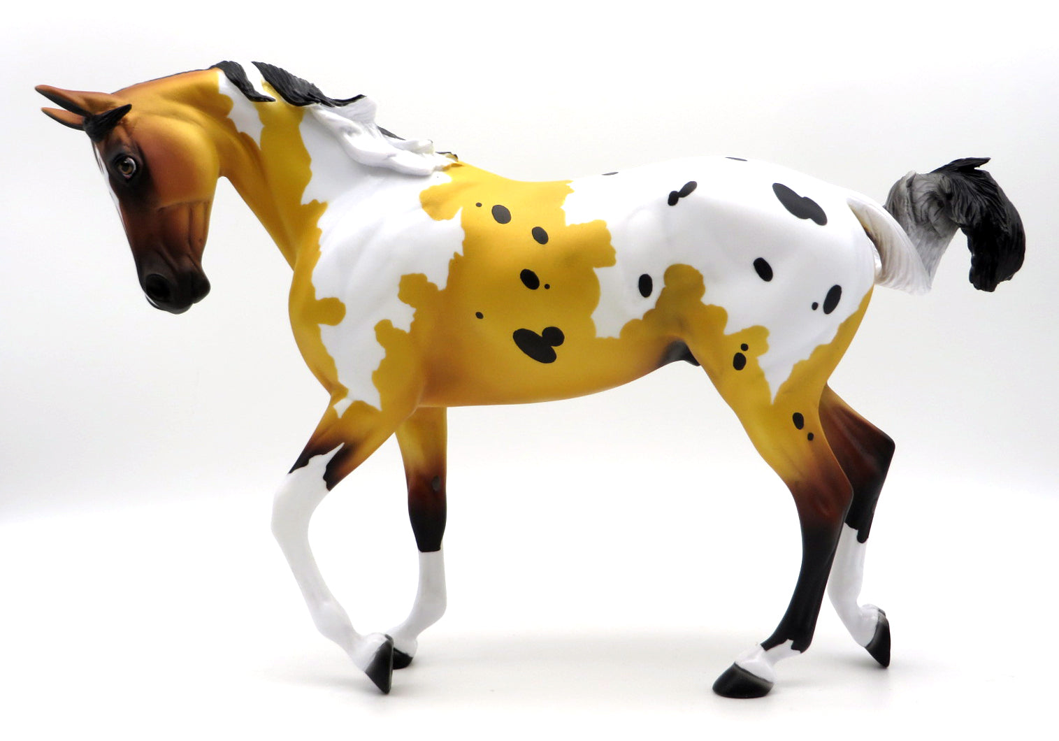 Golden Hour- OOAK Deco Appaloosa Thoroughbred STONE BOWL V