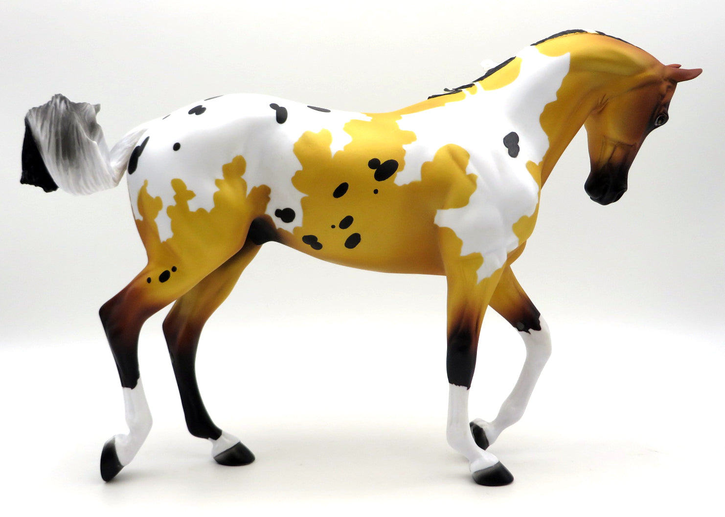 Golden Hour- OOAK Deco Appaloosa Thoroughbred STONE BOWL V