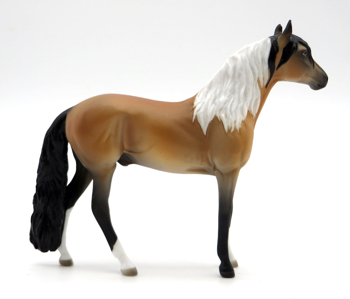 Let&#39;s Win-- OOAK Buckskin Pinto Andalusian Chip-- Stone Bowl V