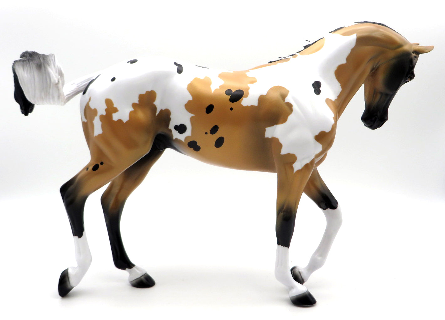 Lineman- OOAK Buckskin Appaloosa Thoroughbred STONE BOWL V