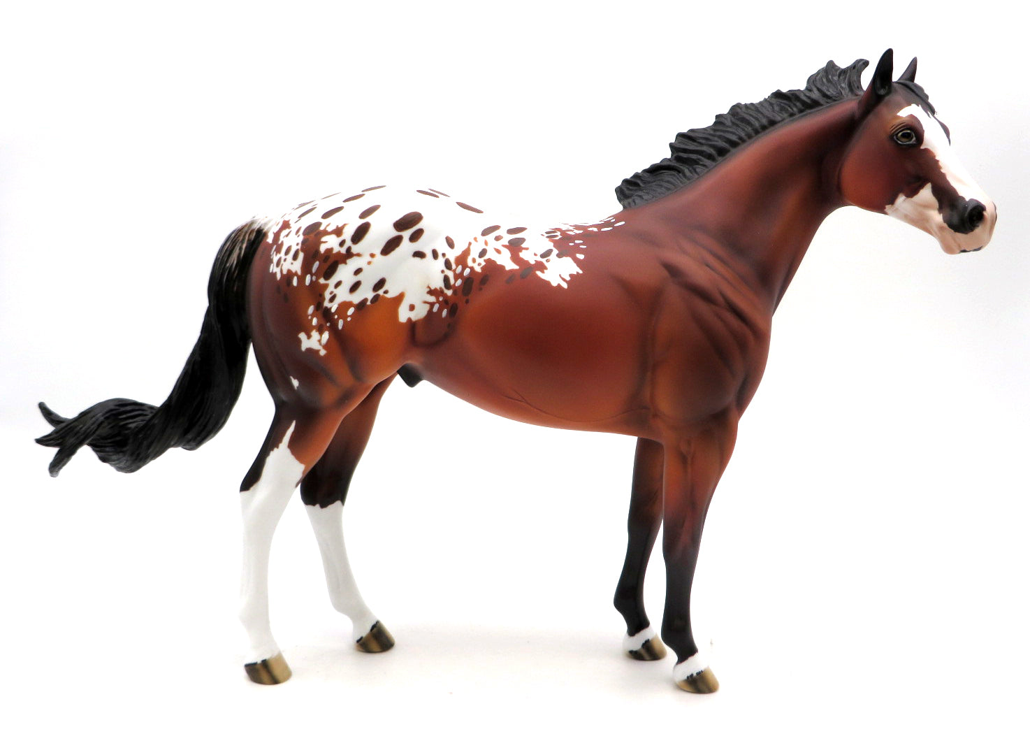 Cowboy-OOAK Bay Appaloosa Painted by Ellen Robbins 1/22/22