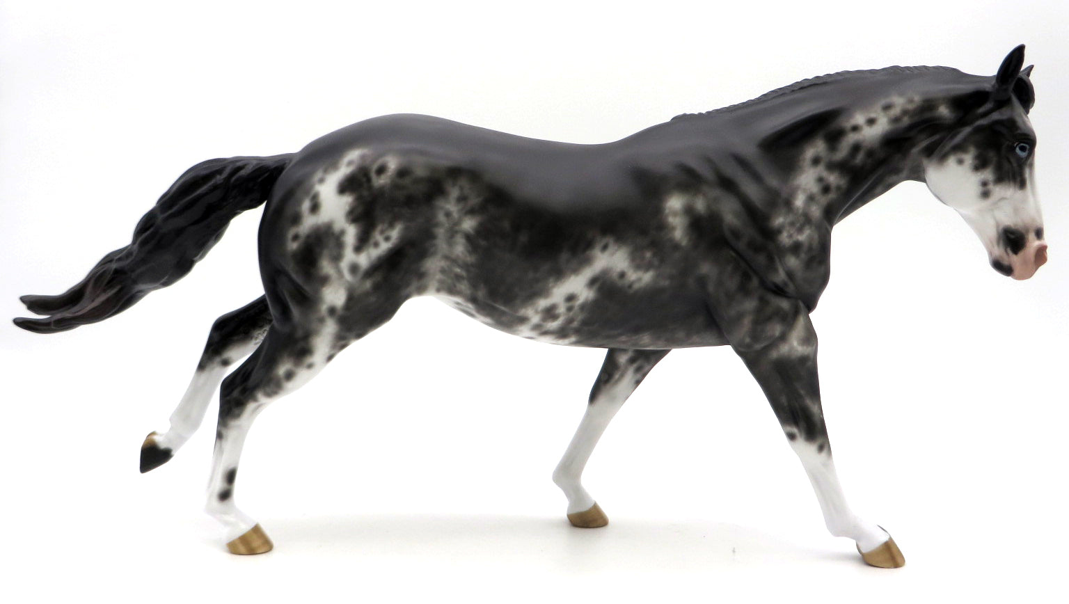 Lou-OOAK Black Sabino Running Stock Horse Painted by Sheryl Leisure 1/22/22