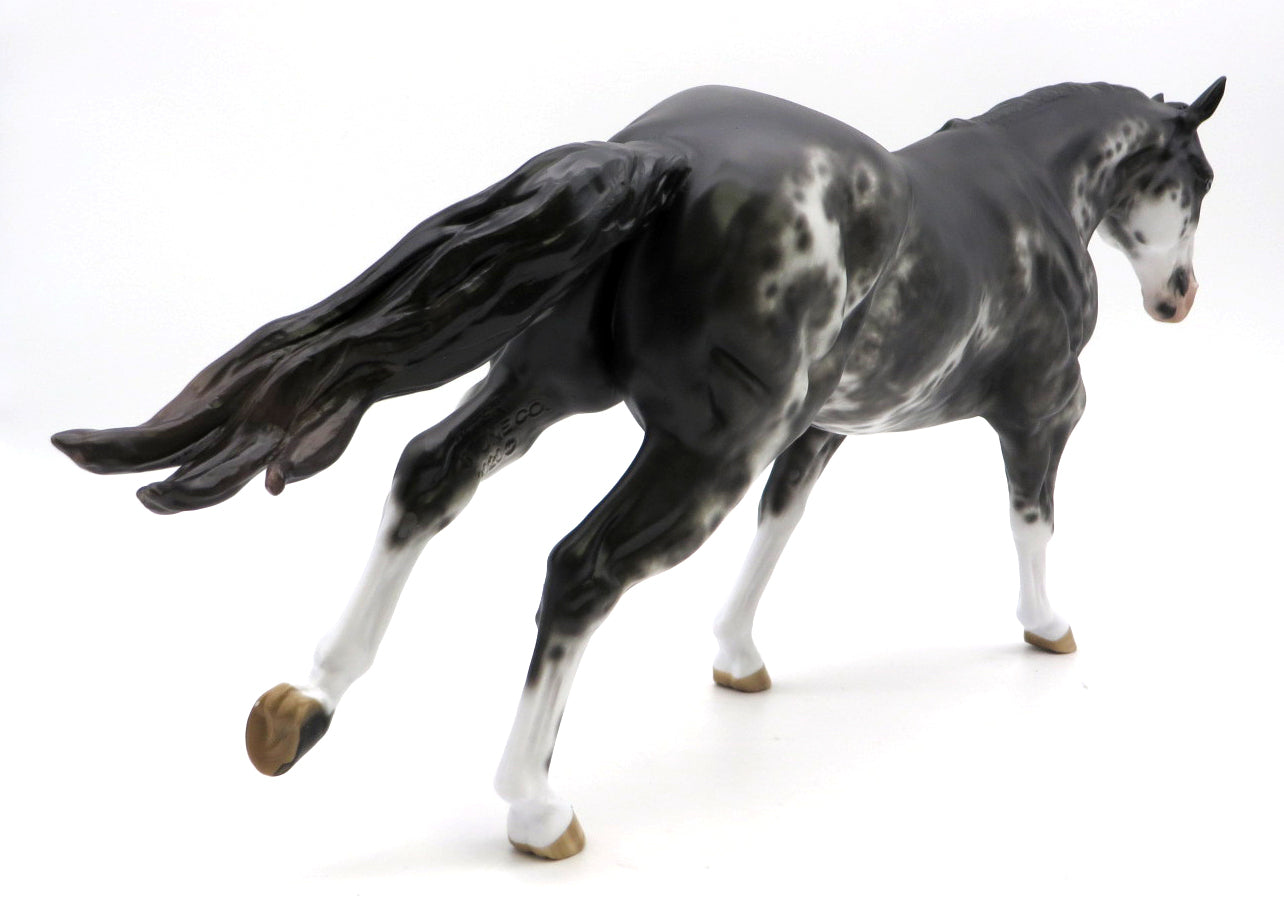 Lou-OOAK Black Sabino Running Stock Horse Painted by Sheryl Leisure 1/22/22