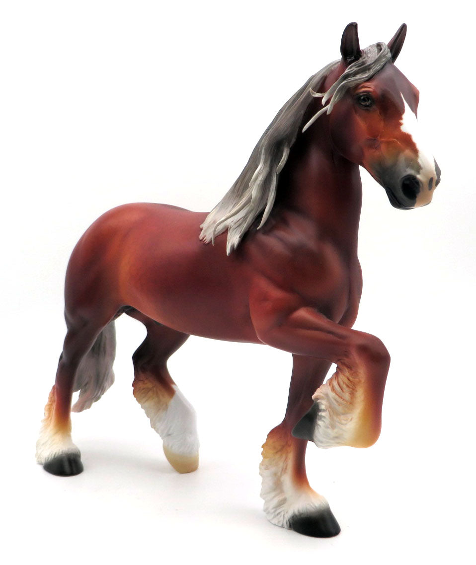 Curtain Call-OOAK Silver Bay Trotting Draft Painted by Ellen Robbins 3/21/22