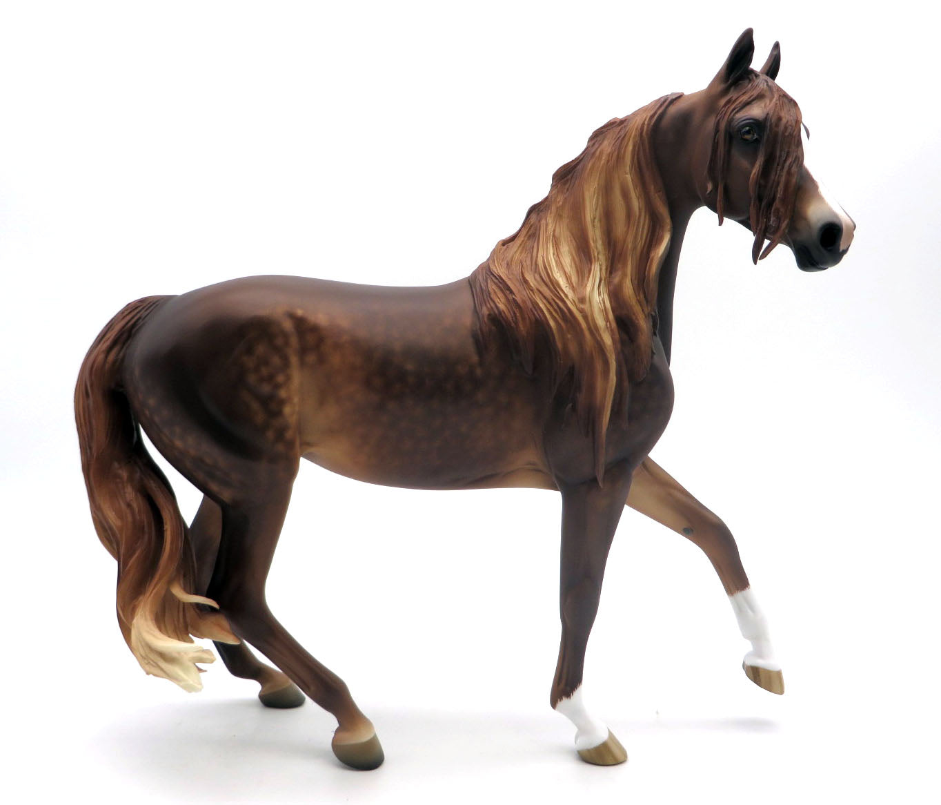 Bryd-OOAK Dapple Chestnut Arabian Mare Painted by Sheryl Leisure 3/28/22