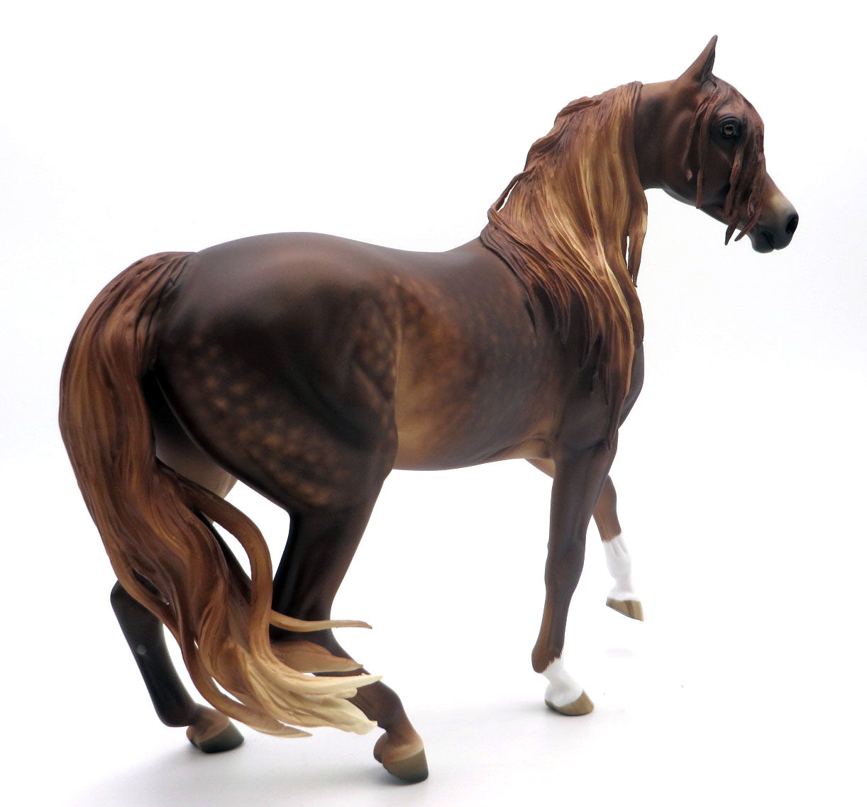 Bryd-OOAK Dapple Chestnut Arabian Mare Painted by Sheryl Leisure 3/28/22
