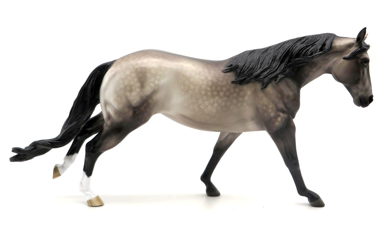 Steeleye-OOAK Dapple Buckskin Running Stock Horse Painted by Sheryl Leisure 3/28/22