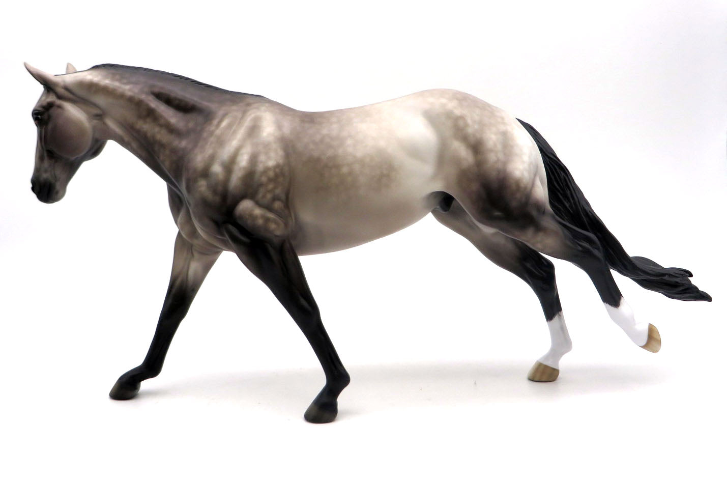 Steeleye-OOAK Dapple Buckskin Running Stock Horse Painted by Sheryl Leisure 3/28/22