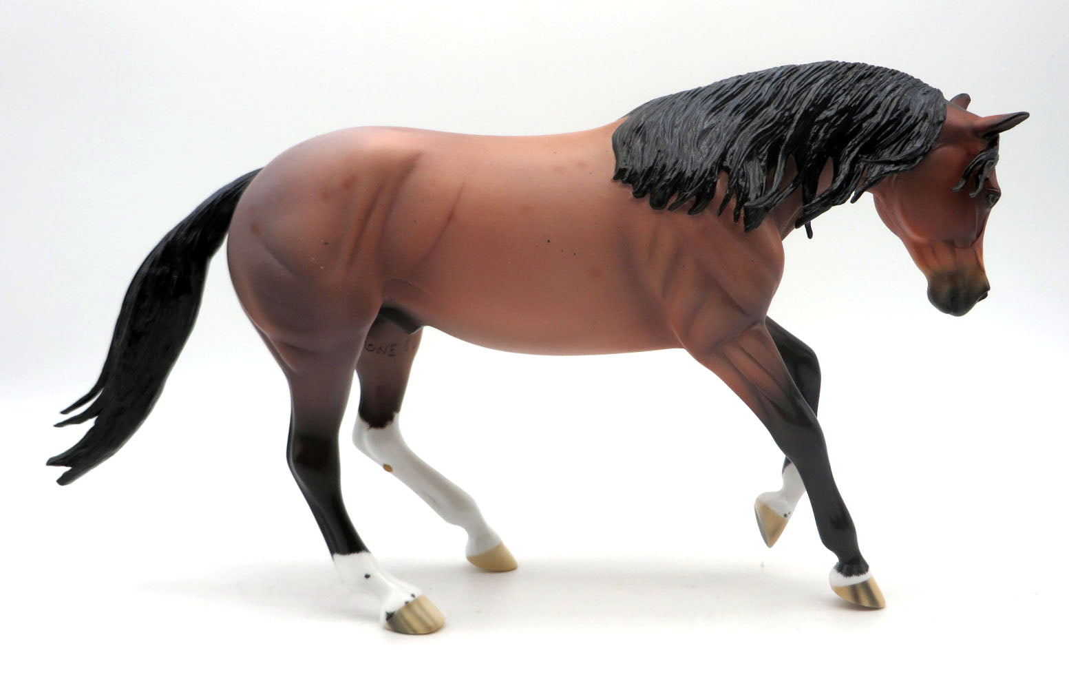 We are all mad here-Bay Roan Performance Horse Painted by Ellen 4/4/22