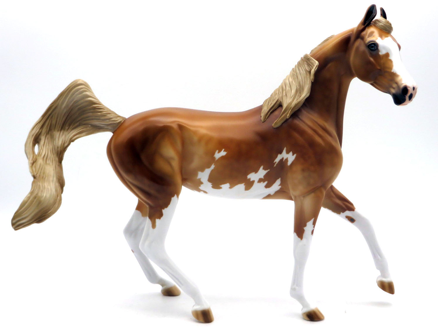 Bee's Knees-OOAK Palomino Pinto Arabian Mare Painted by Julie Keim SHCF 22