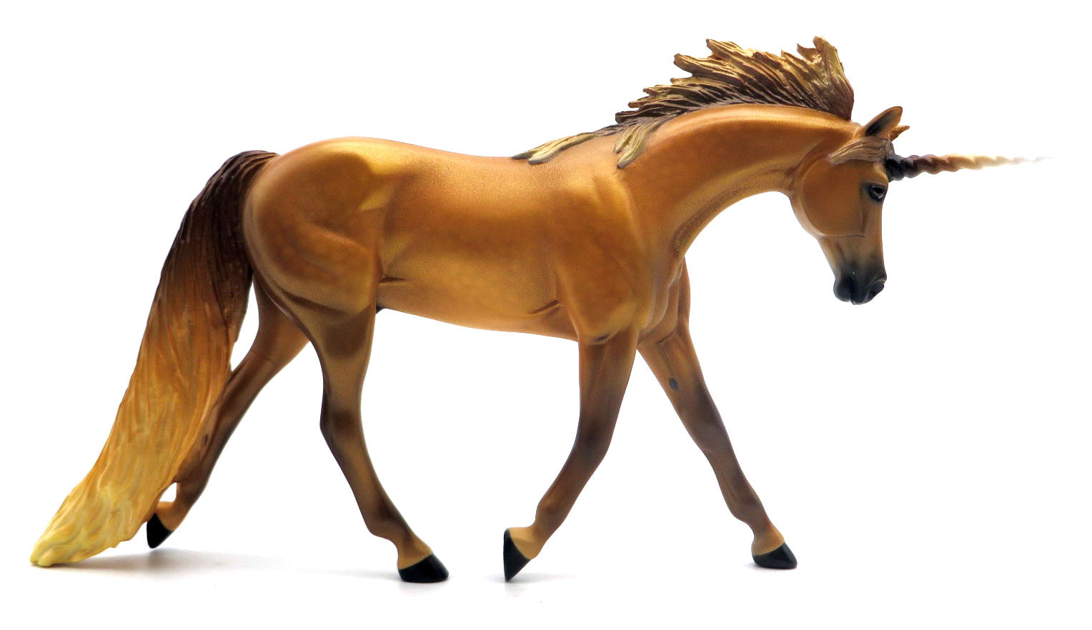 Sunraider-OOAK Deco Unicorn Warmblood Pebbles Painted by Ellen Robbins 4/11/22