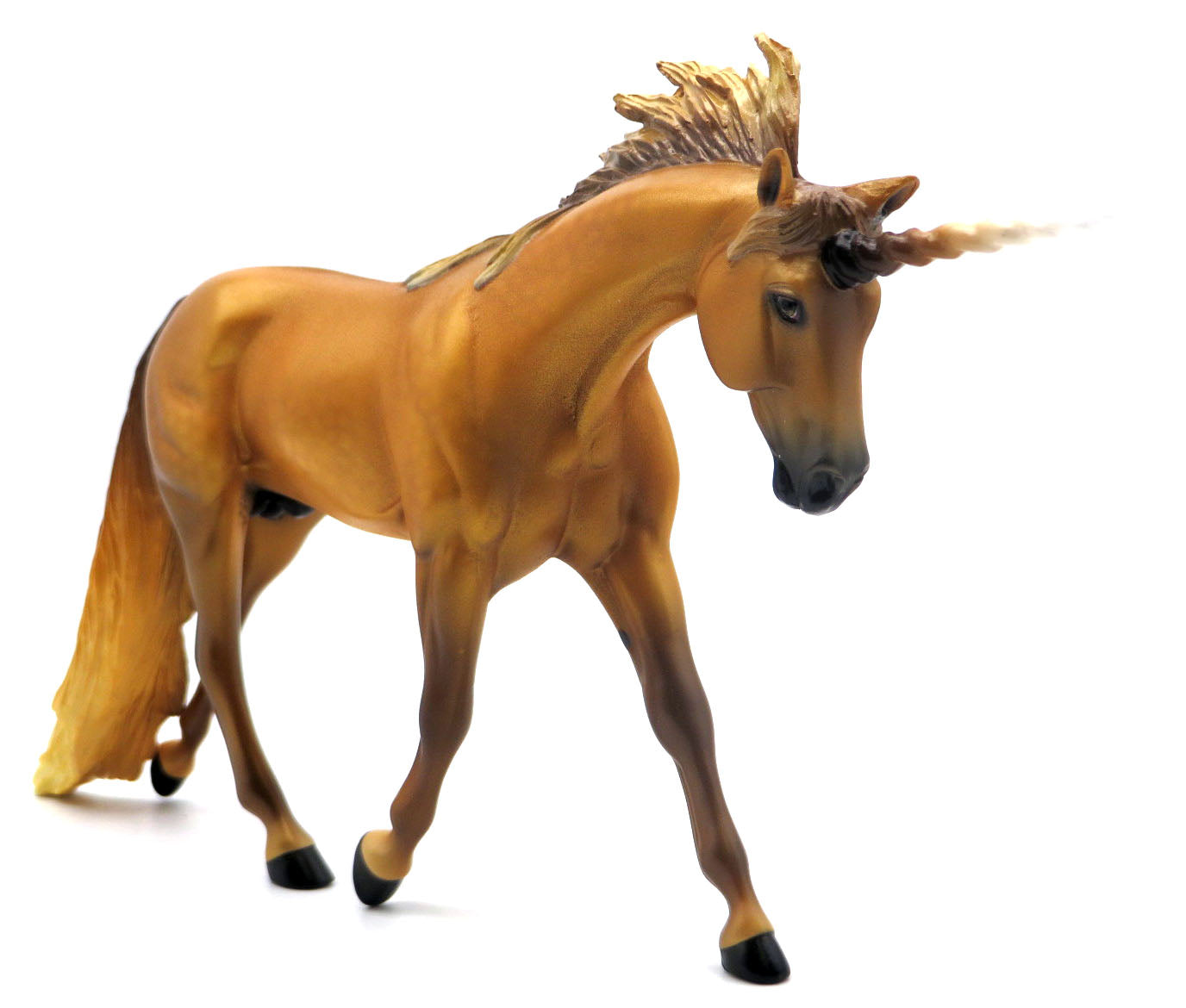 Sunraider-OOAK Deco Unicorn Warmblood Pebbles Painted by Ellen Robbins 4/11/22