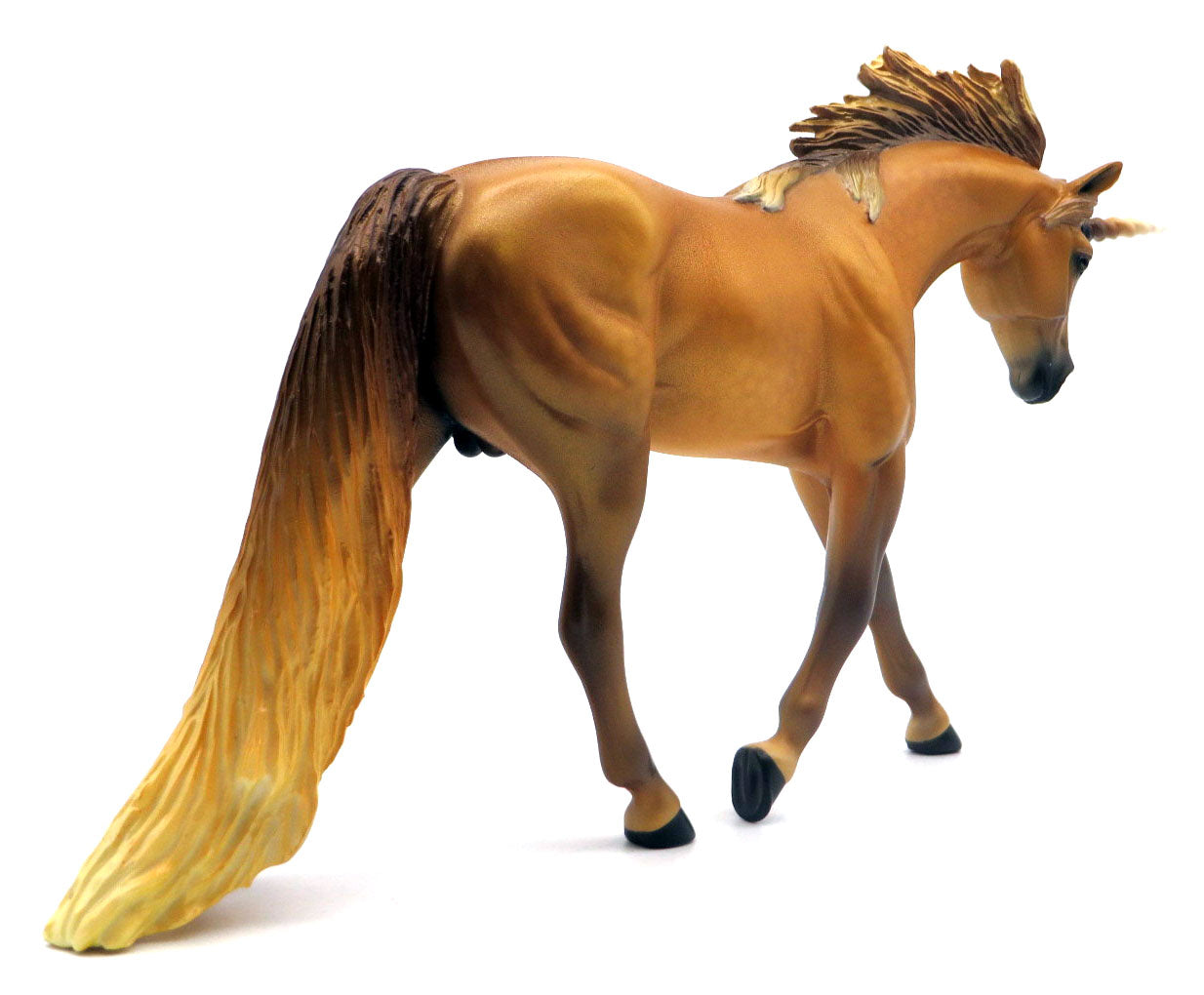 Sunraider-OOAK Deco Unicorn Warmblood Pebbles Painted by Ellen Robbins 4/11/22