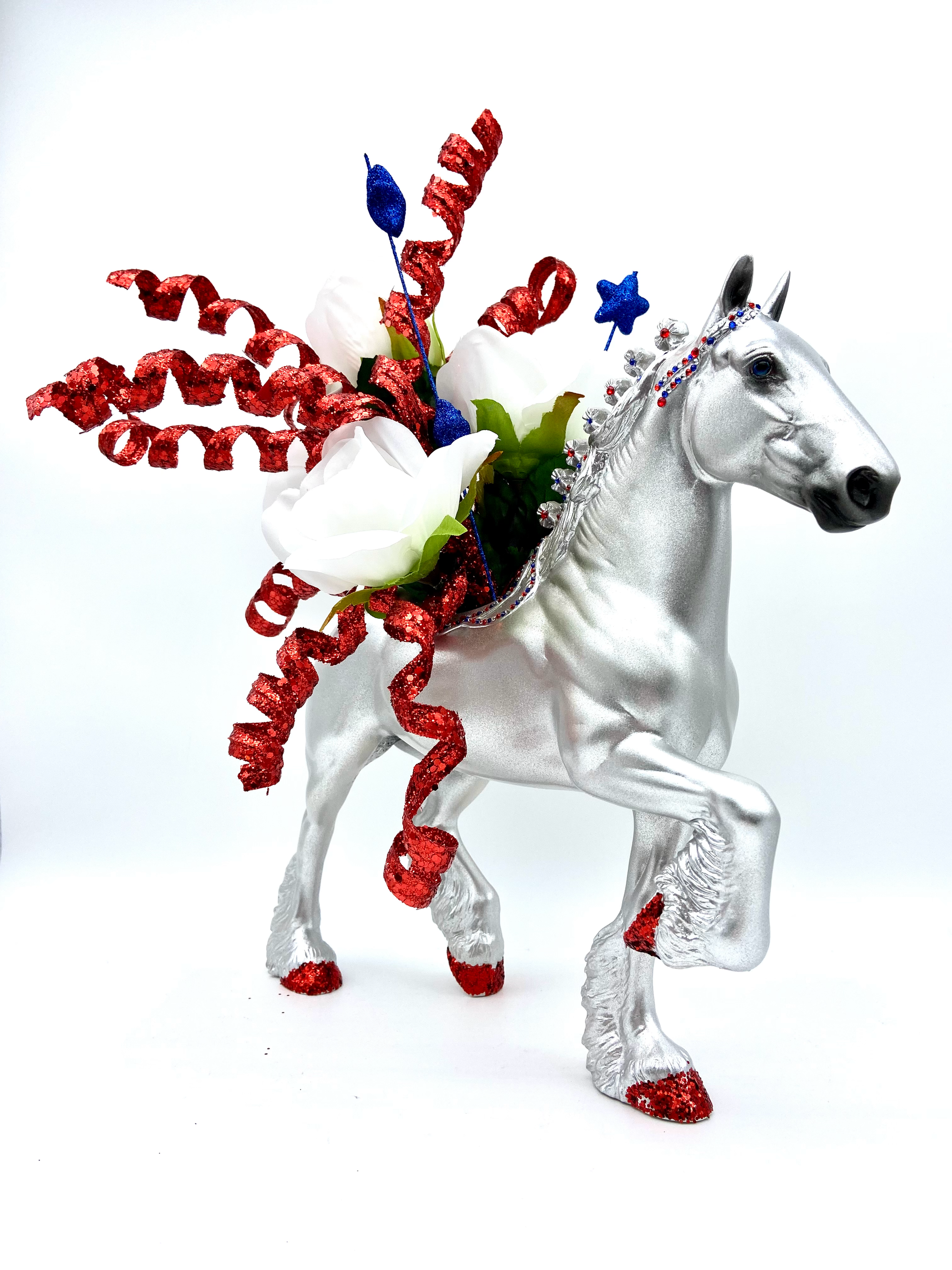 Patriotic Flower Pot - Painted by Ellen Robbins - 6/30/21