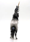 Stormbreaker-OOAK Dapple Grey Rearing Pebbles Unicorn Painted by Ellen 4/11/22