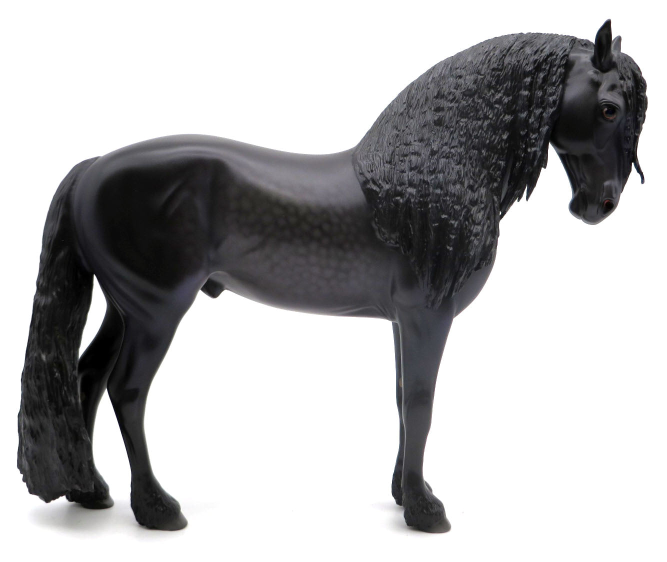 Gabriel-OOAK Dapple Black Andalusian Painted by Caroline Boydston 4/18/22