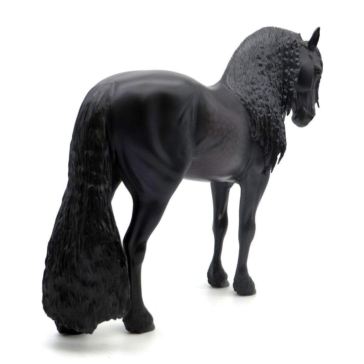 Gabriel-OOAK Dapple Black Andalusian Painted by Caroline Boydston 4/18/22