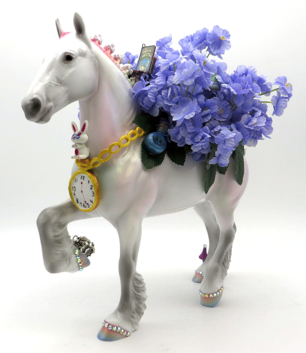 I'm Late - OOAK Trotting Draft Flower Pot - BO 4/25/22
