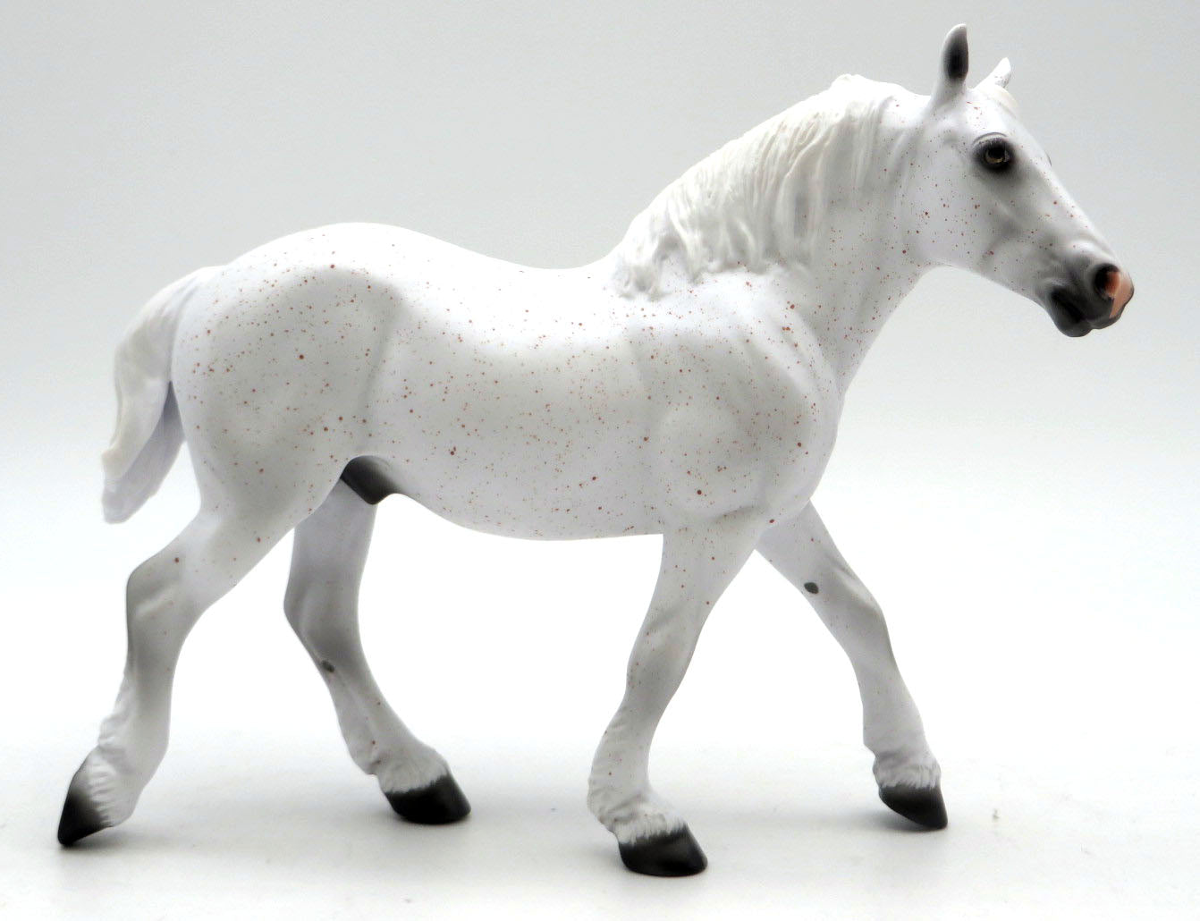 Sleuth-OOAK Fleabit Trotting Draft Painted by Carrie SHCF 2022