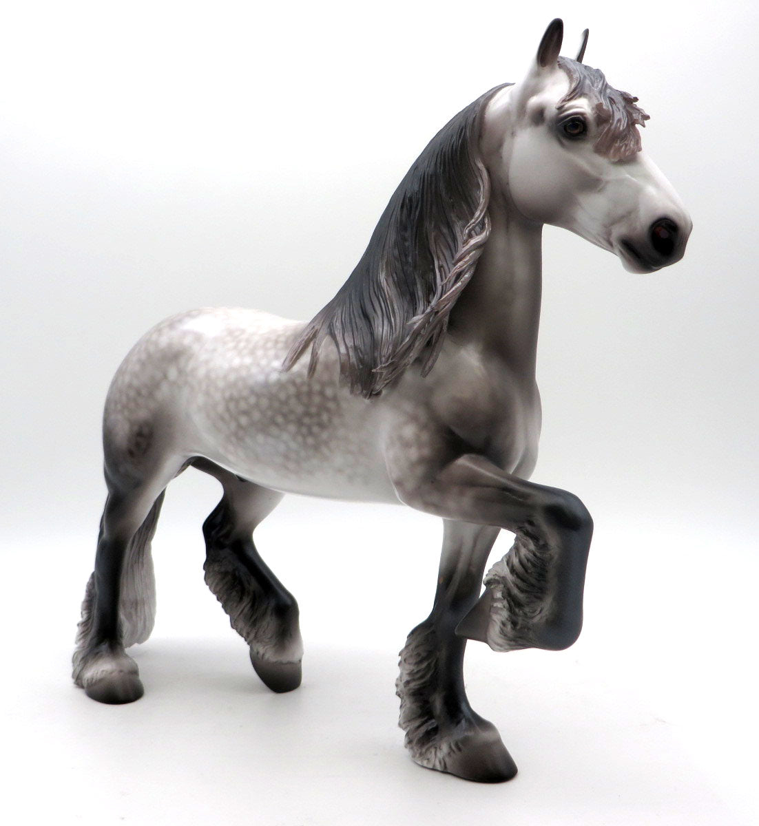 Squire-OOAK Dapple Grey Trotting Drafter Painted By Caroline Boydston  4/29/22