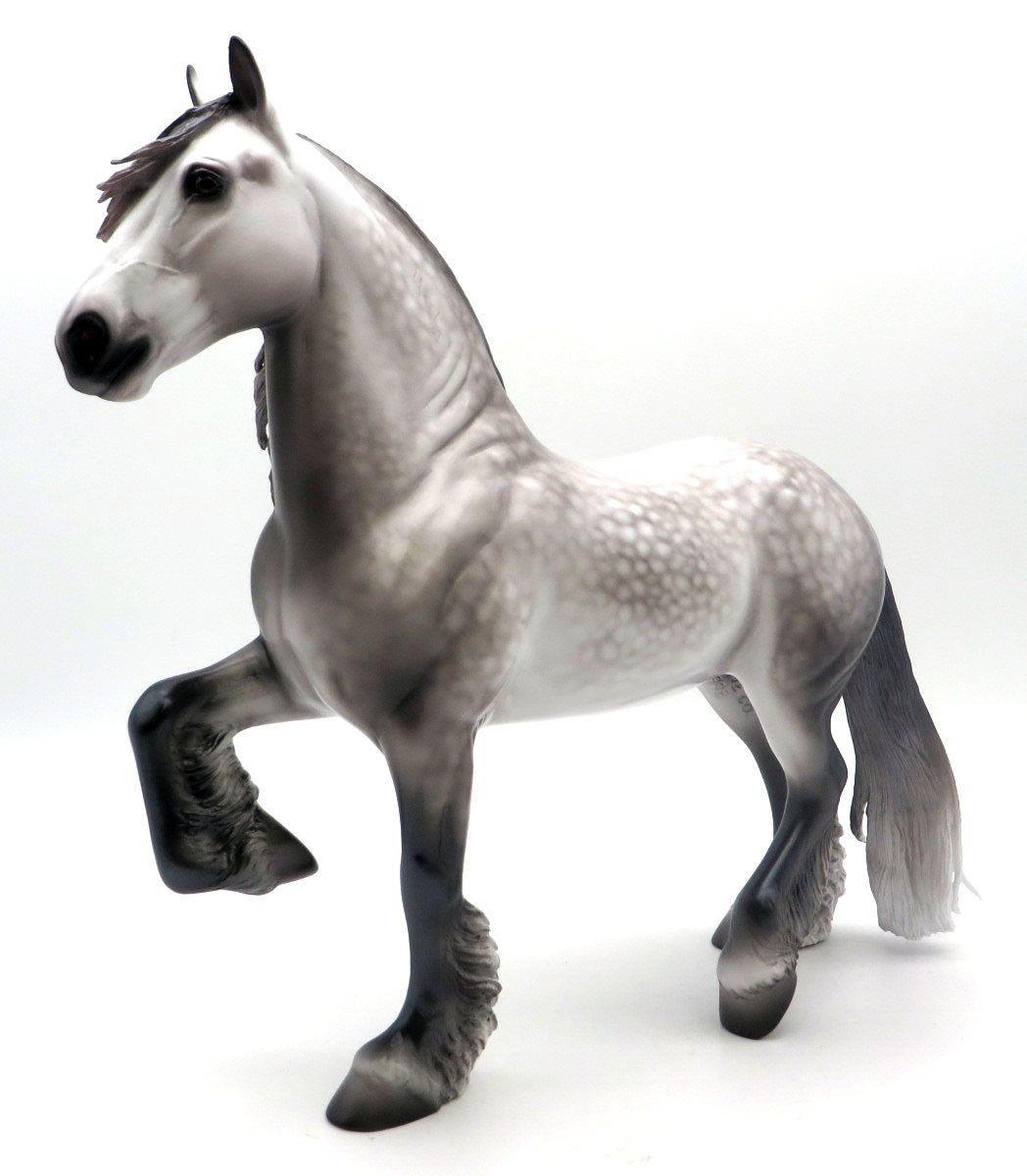 Squire-OOAK Dapple Grey Trotting Drafter Painted By Caroline Boydston  4/29/22