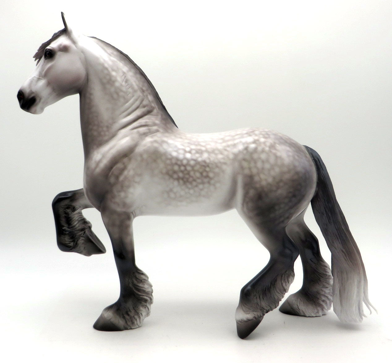 Squire-OOAK Dapple Grey Trotting Drafter Painted By Caroline Boydston  4/29/22