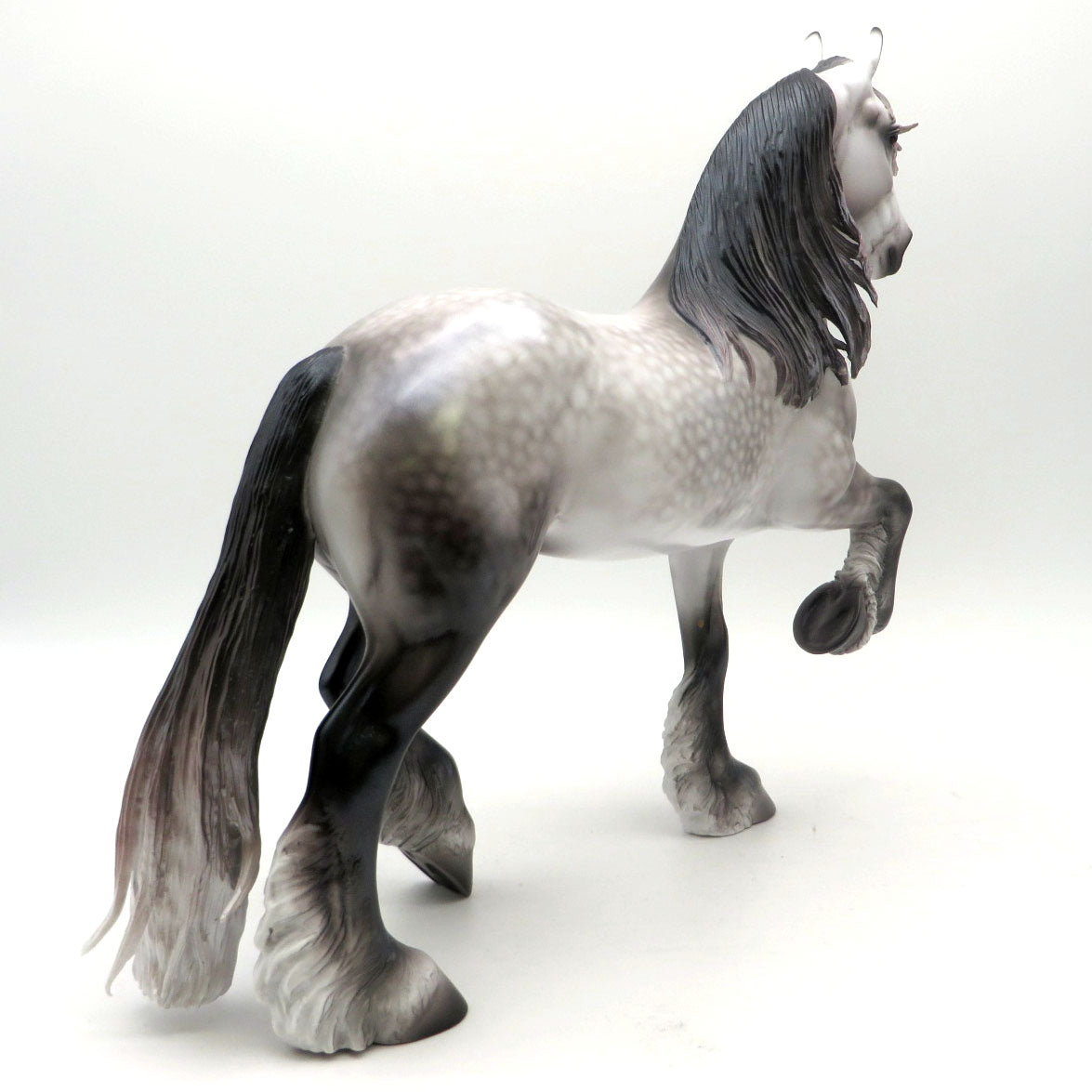Squire-OOAK Dapple Grey Trotting Drafter Painted By Caroline Boydston  4/29/22