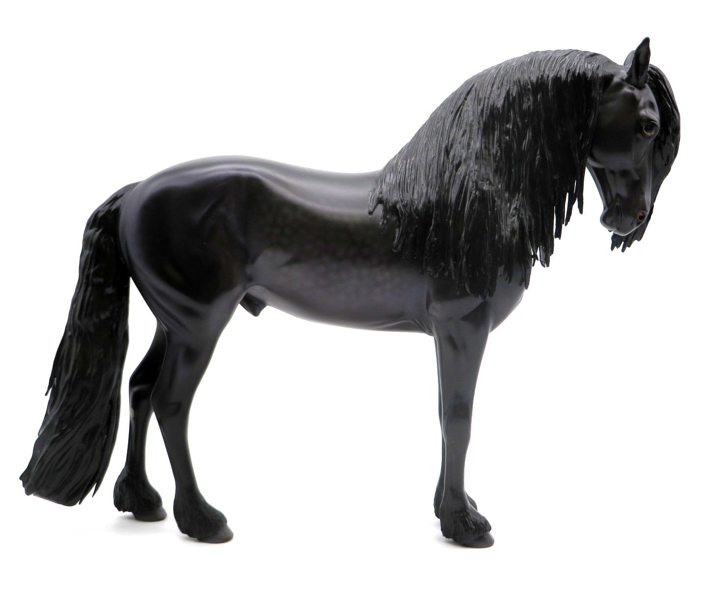 Santana-OOAK Dapple Black Andalusian Friesian Painted by Caroline Boydston SHCF 22