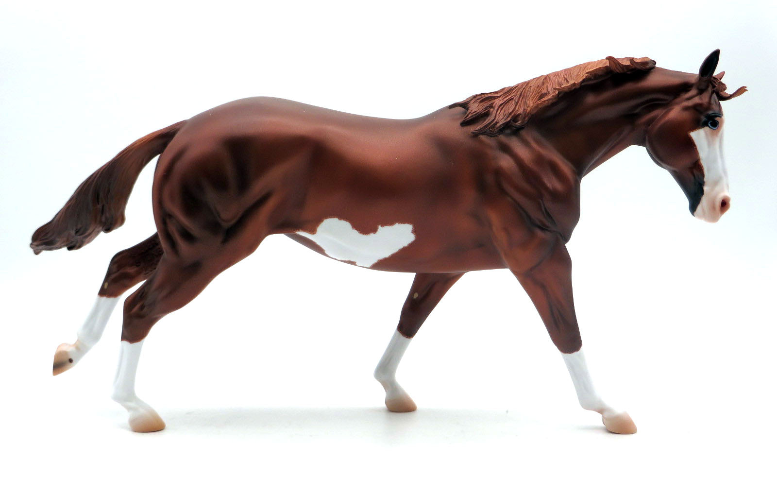Ruby-OOAK Chestnut Pinto Running Stock Horse Painted by Caroline Boydston SHCF 22