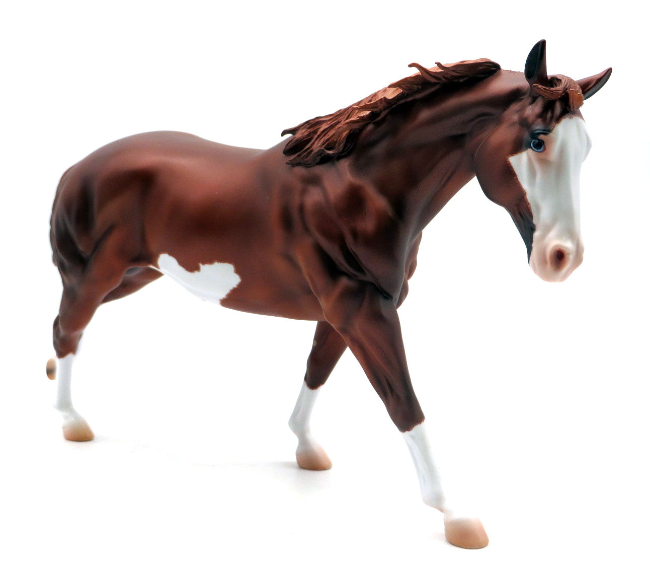 Ruby-OOAK Chestnut Pinto Running Stock Horse Painted by Caroline Boydston SHCF 22