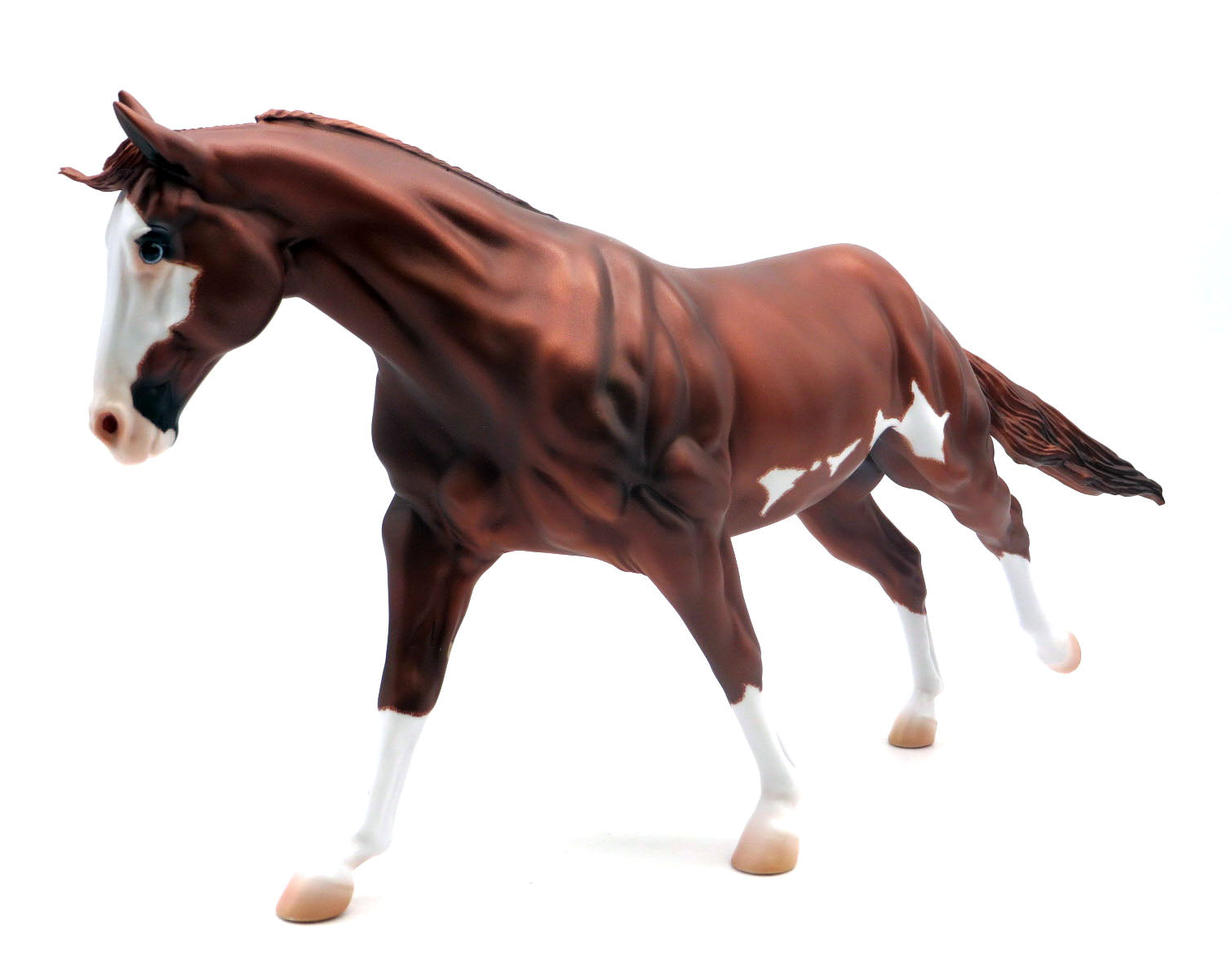 Ruby-OOAK Chestnut Pinto Running Stock Horse Painted by Caroline Boydston SHCF 22
