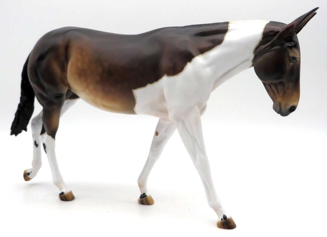 Whiskey Tango Foxtrot-OOAK Dapple Bay Tobiano Mule Painted by Julie SHCF 22