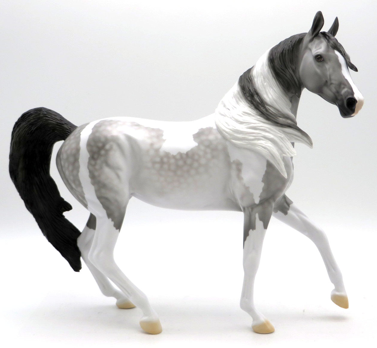 Jitterbug-OOAK Dapple Grey Pinto Arabian Mare Painted by Ellen SHCF 22