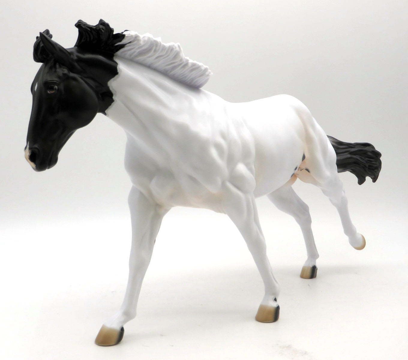 Chaplin-OOAK Black Pinto Running Stock Horse   SHCF 22