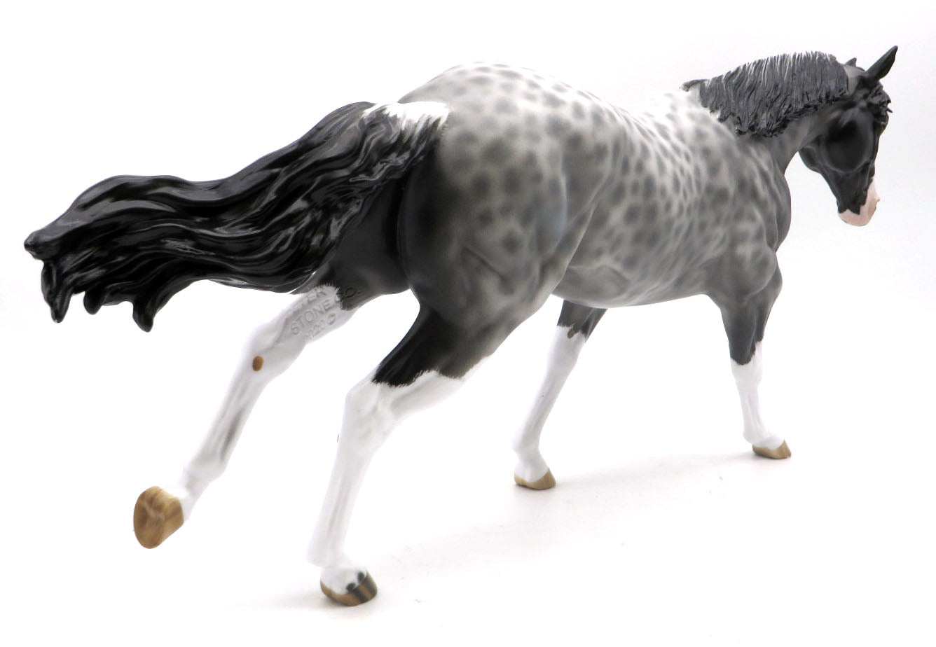 Adonis-OOAK Lacy Black Running Stock Horse Painted by Sheryl Leisure 6/1/22