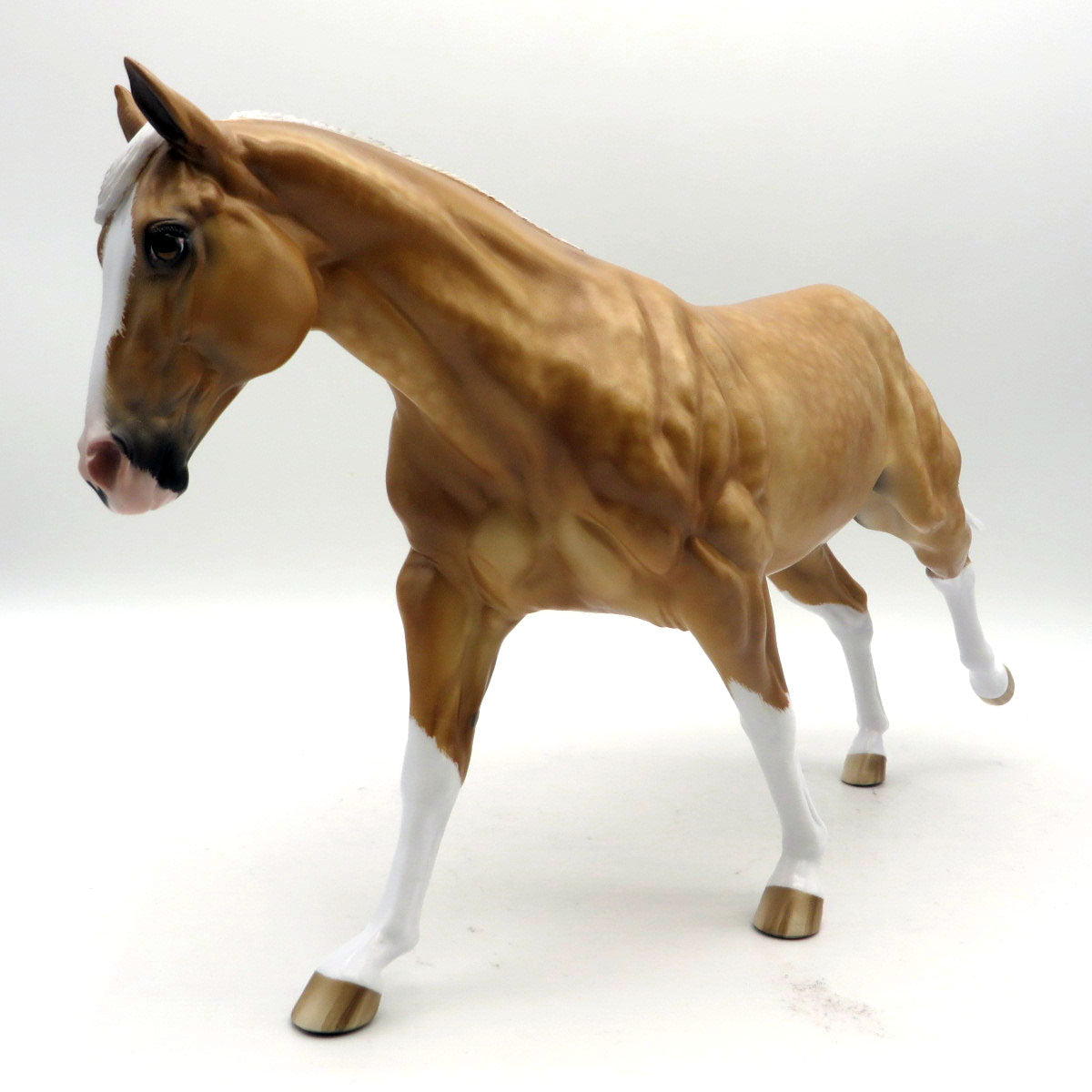 Vulcan-OOAK Dapple Palomino Running Stock Horse Painted by Sheryl Leisure 6/13/22