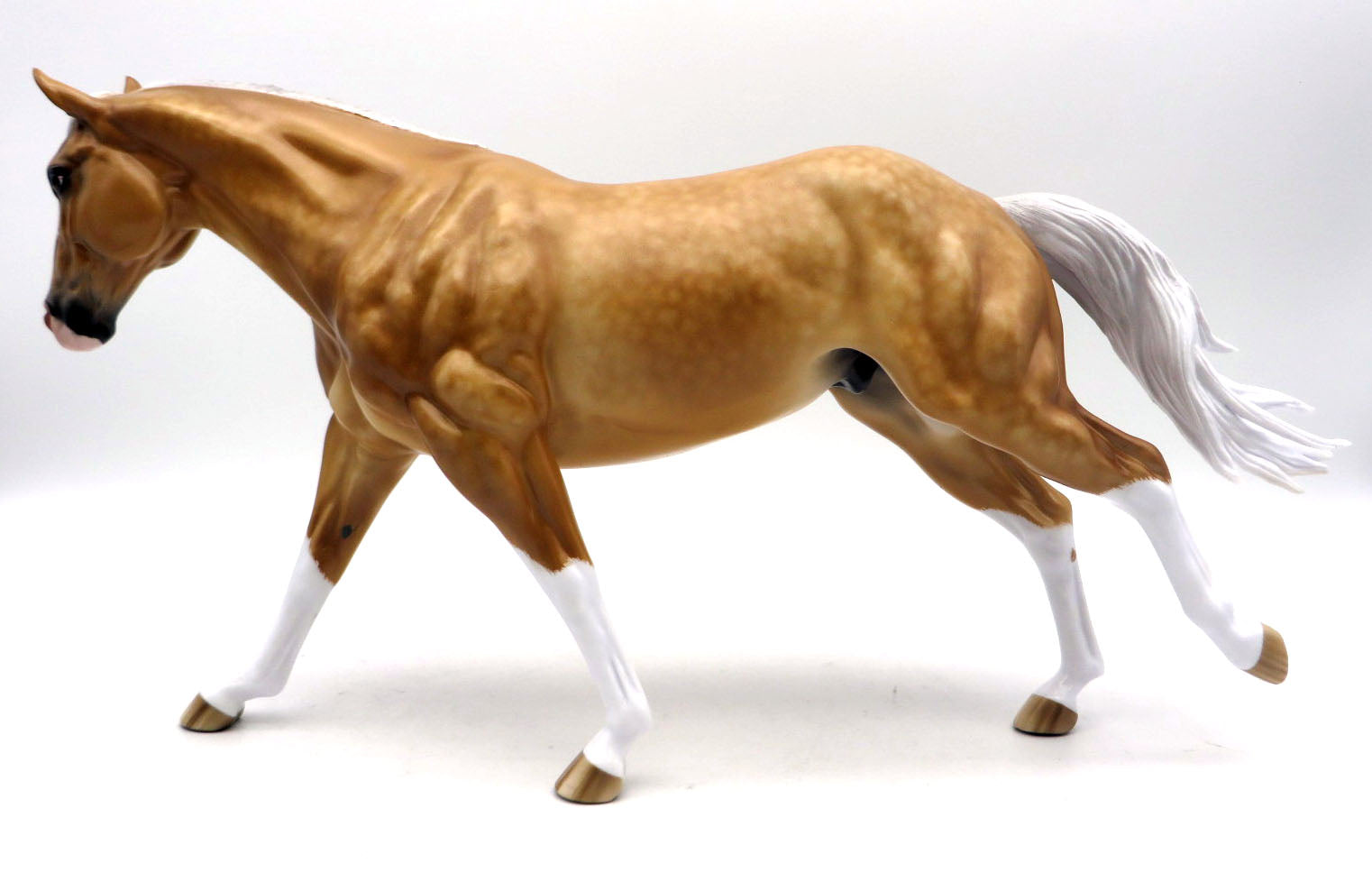 Vulcan-OOAK Dapple Palomino Running Stock Horse Painted by Sheryl Leisure 6/13/22