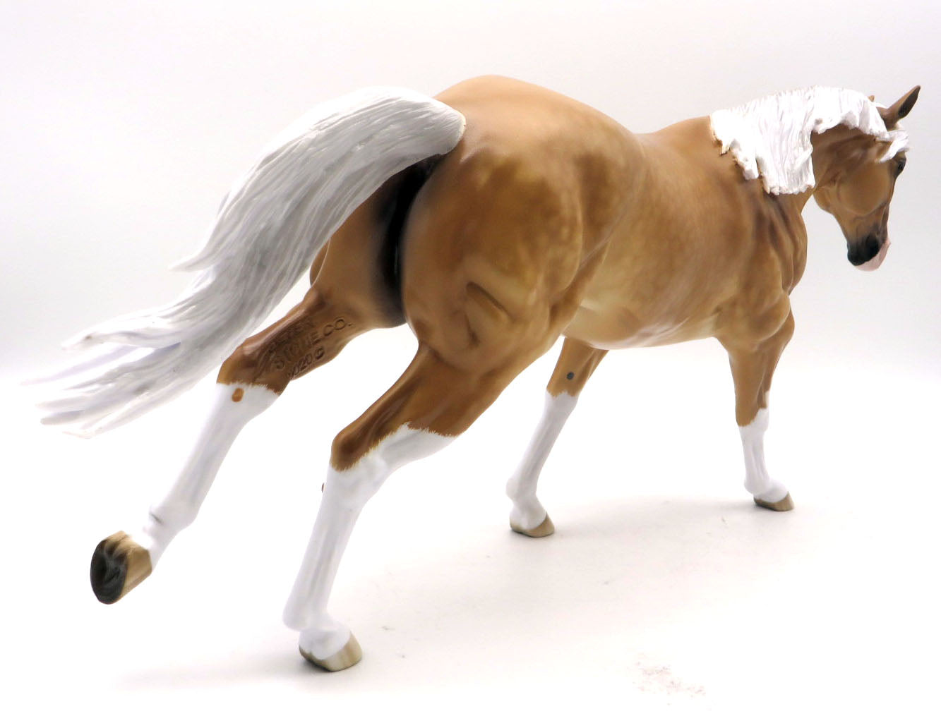 Vulcan-OOAK Dapple Palomino Running Stock Horse Painted by Sheryl Leisure 6/13/22