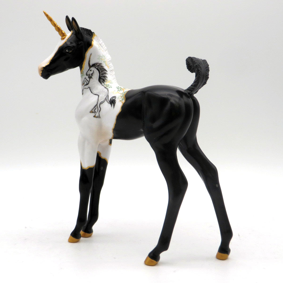 Tapestry-OOAK Deco Arabian Foal Unicorn   EQ 22