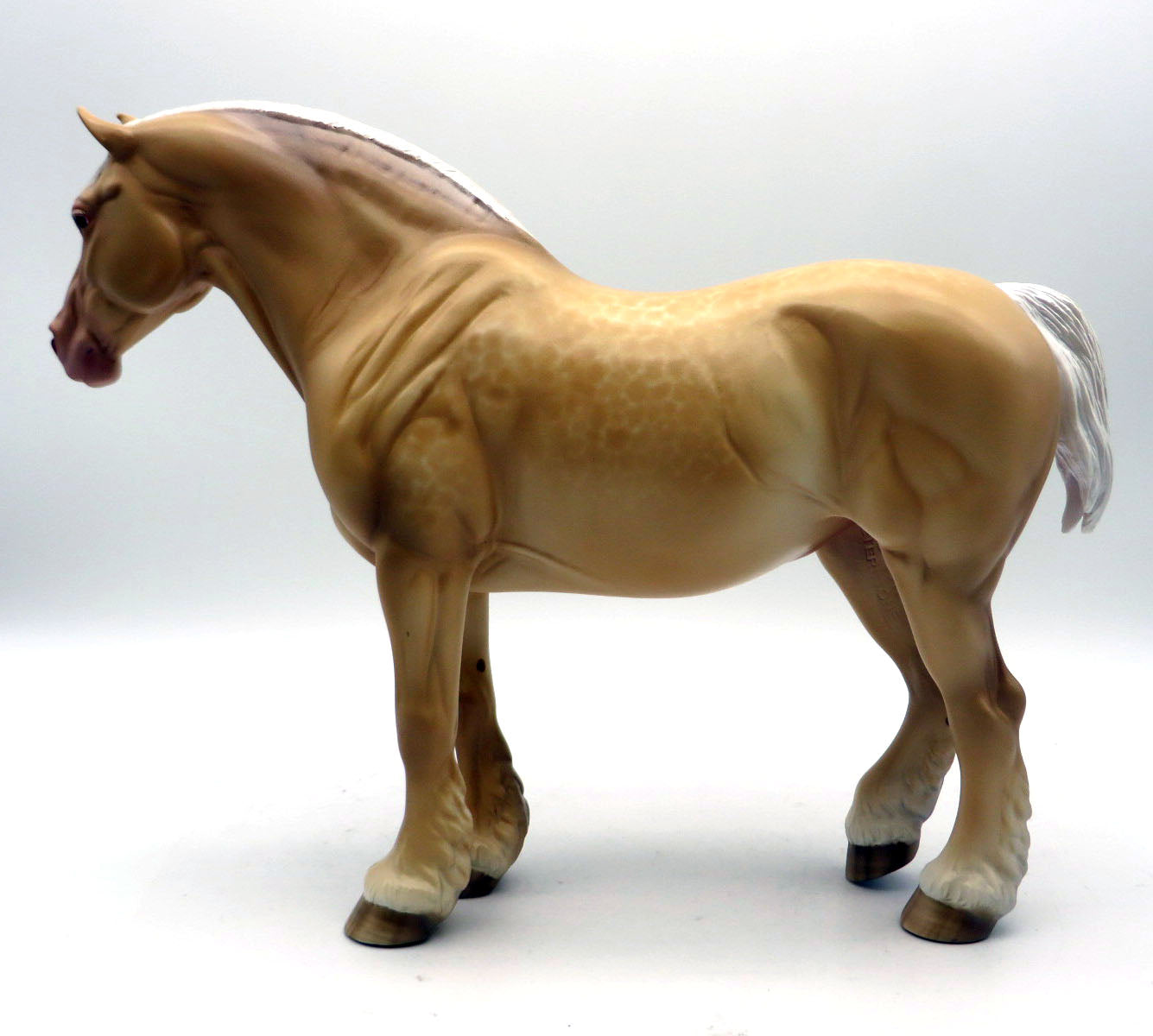 Blanche-OOAK Reverse Dapple Draft Mare Painted by Sheryl Leisure 6/13/22