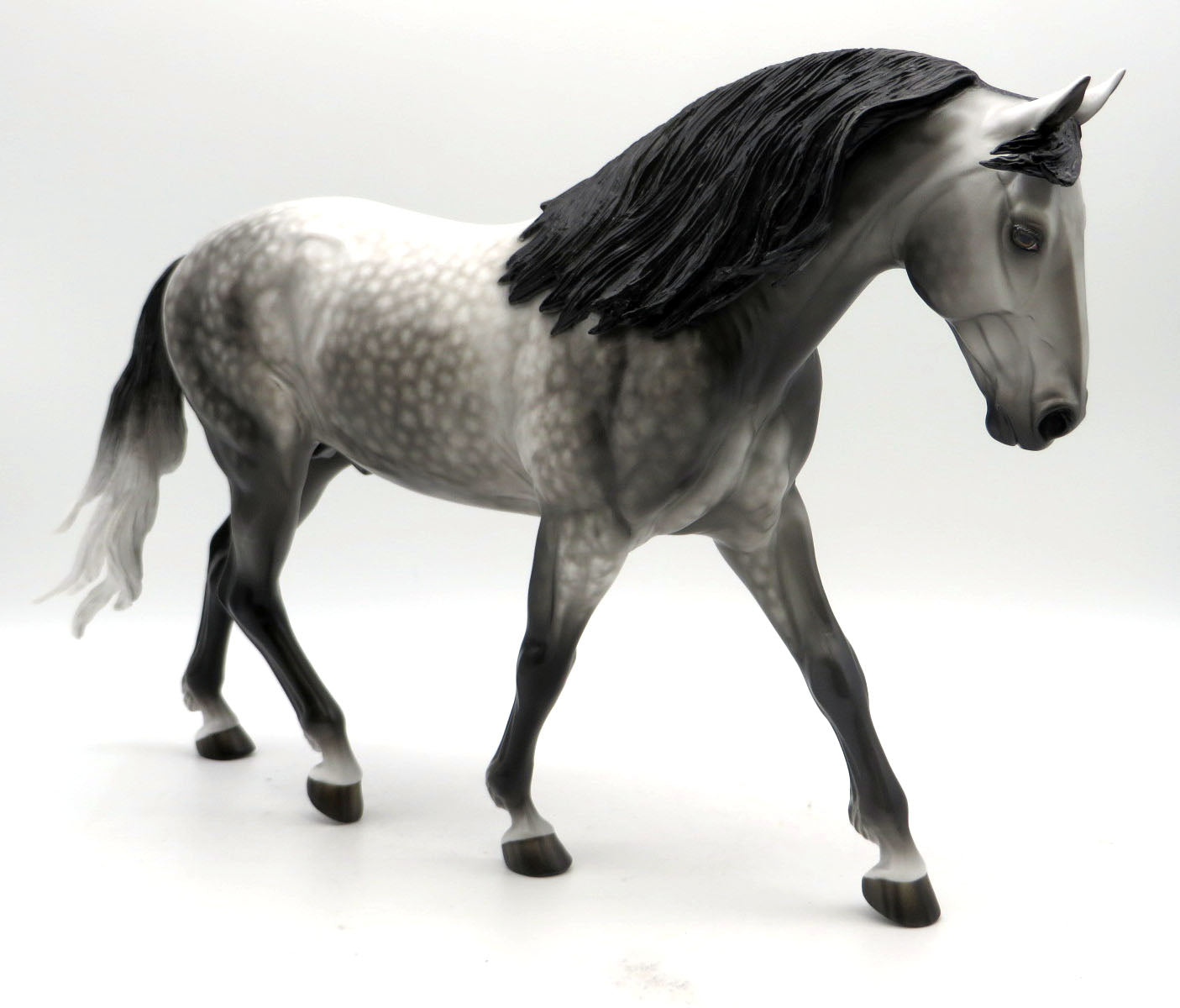 Leopold-OOAK Dapple Grey Irish Draft Painted by Sheryl Leisure 6/13/22