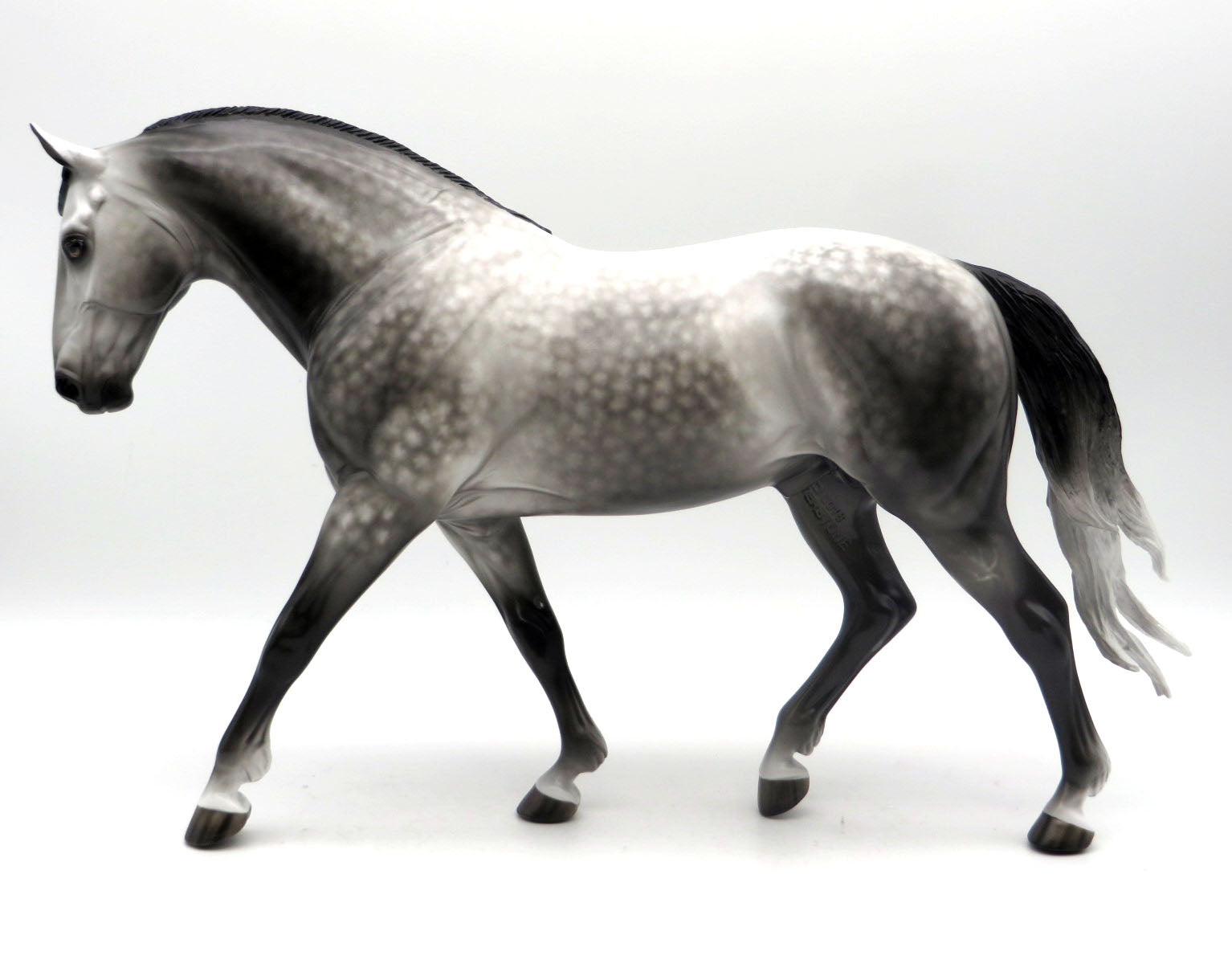 Leopold-OOAK Dapple Grey Irish Draft Painted by Sheryl Leisure 6/13/22