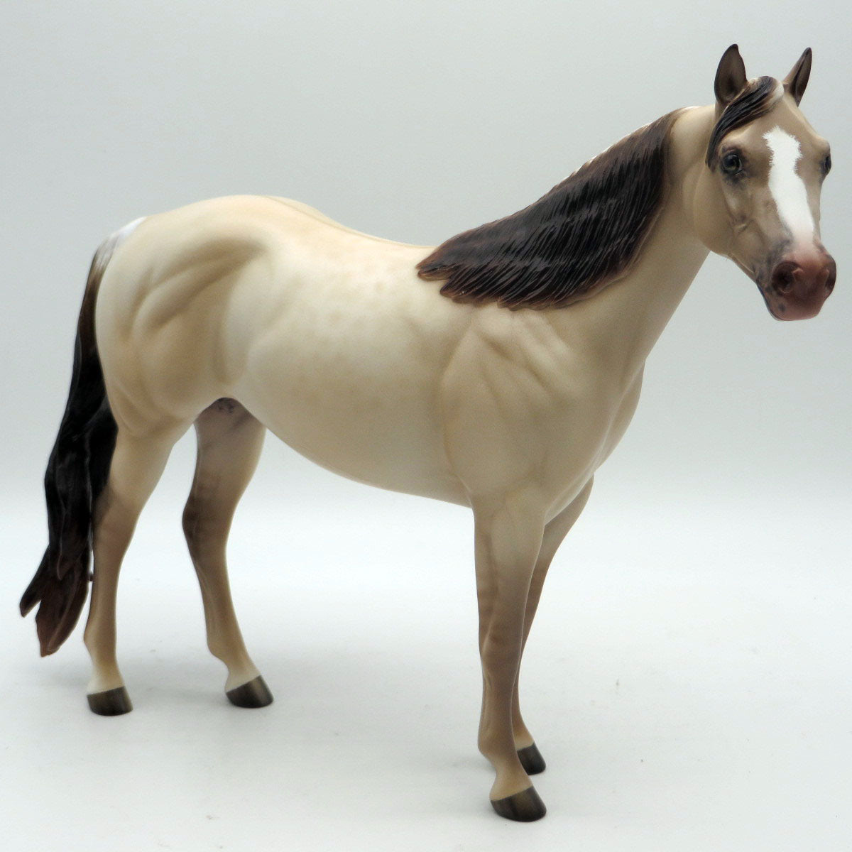 Edgar-OOAK Buckskin Champagne ISH Painted by Sheryl Leisure 6/13/22