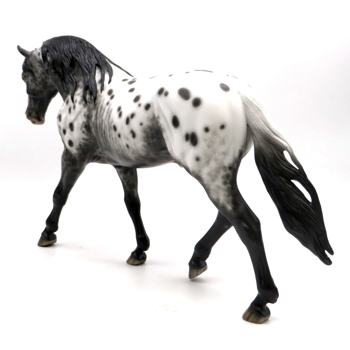 Dom Bedooby Dam-OOAK Black Appaloosa Irish Drafter Painted by Sheryl Leisure 6/13/22