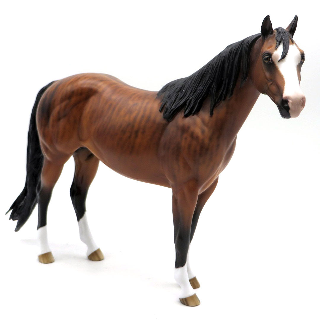 Shoo Bee Doo-OOAK Bay Brindle ISH Painted by Sheryl Leisure 6/13/22